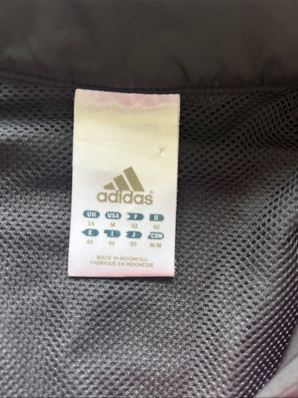 adidas Black Rain Jacket with Blue Stripes and Pink Zipper - Picture 4 of 5